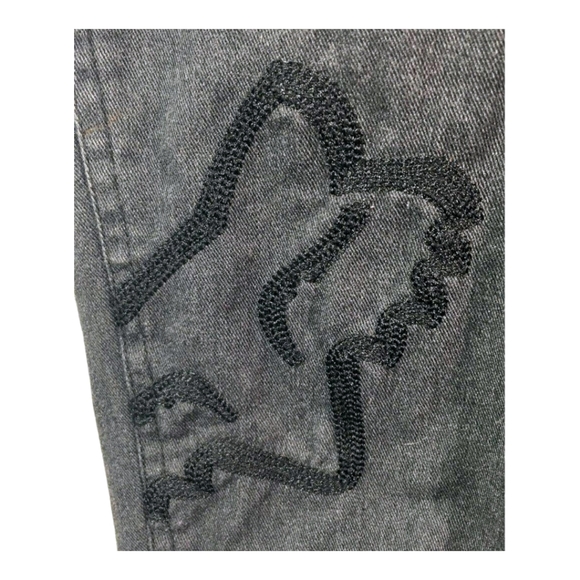 Men's *Black FOX Racing Hoodie Jean Jacket (size M) - Picture 4 of 9